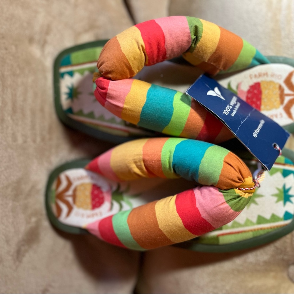 Colorful Striped Kids Flip Flops